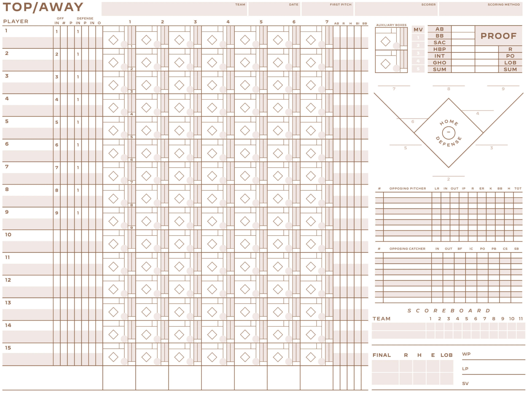 6 Free Printable Baseball Scorecards/Scorebook Pages throughout Softball Scorebook Printable Free