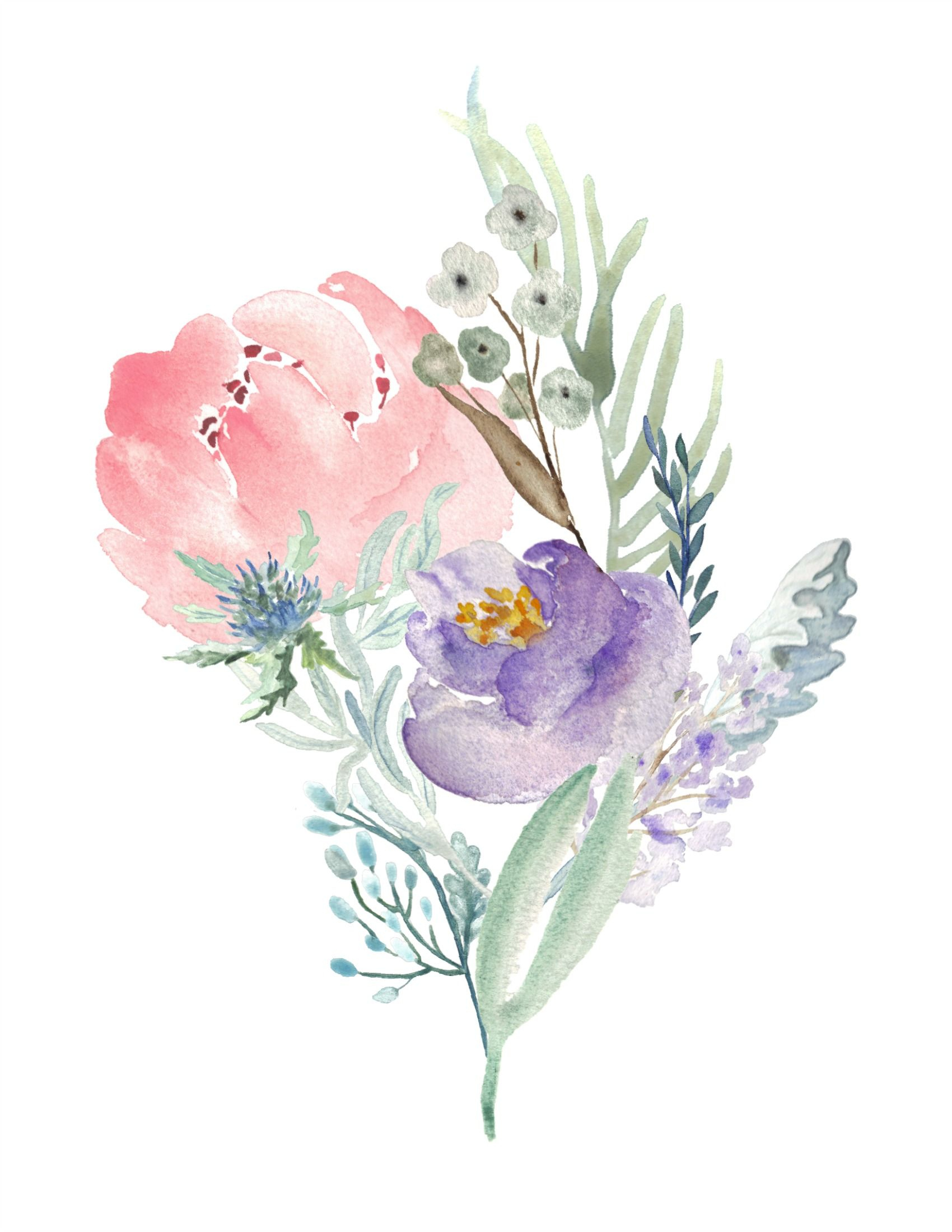 6 Free Printable Floral Watercolour Designs | Floral Watercolor with Free Watercolor Printables