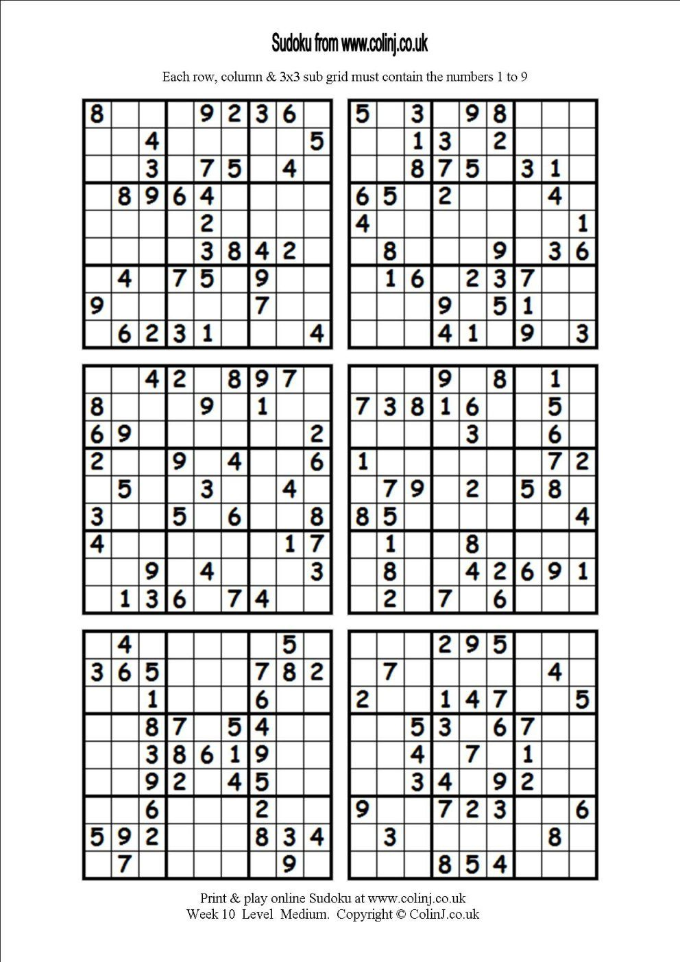 6 Printable Sudoku Puzzles Per Page regarding Free Printable Sudoku 6 Per Page