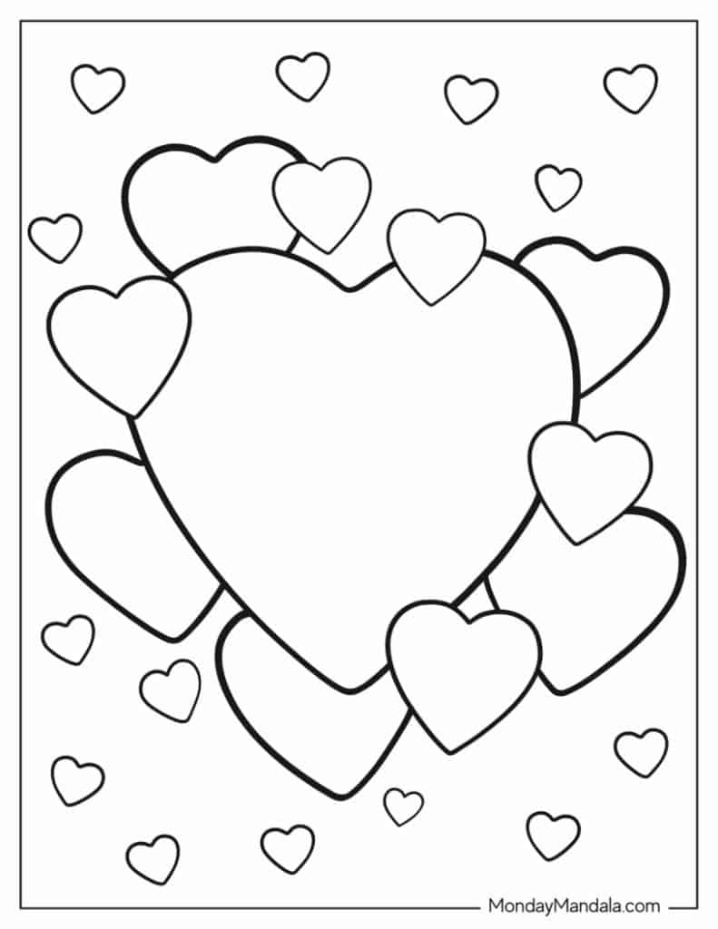 60 Heart Coloring Pages (Free Pdf Printables) for Free Printable Heart Coloring Pages