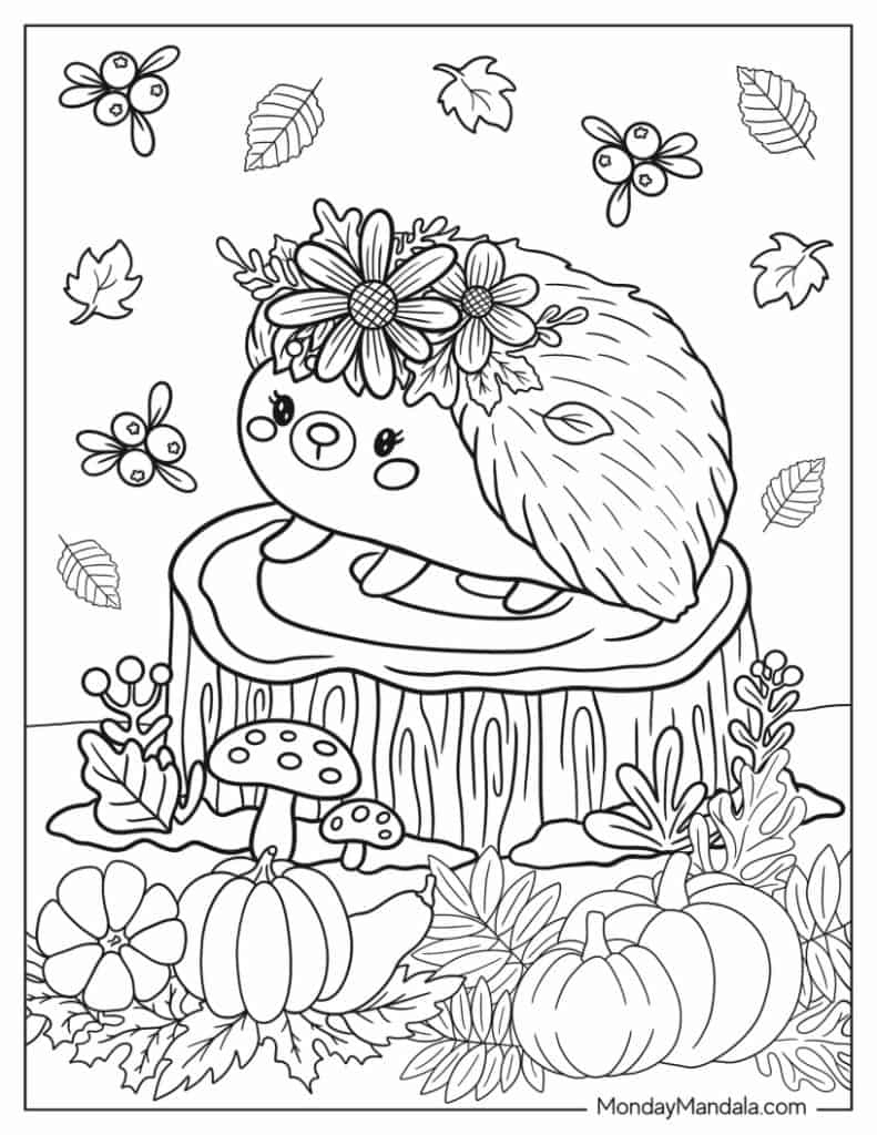 68 Autumn &amp; Fall Coloring Pages (Free Pdf Printables) for Free Printable Autumn Coloring Sheets