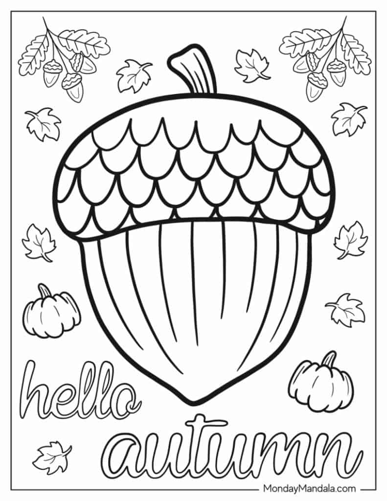 68 Autumn &amp;amp; Fall Coloring Pages (Free Pdf Printables) for Free Printable Fall Harvest Coloring Pages