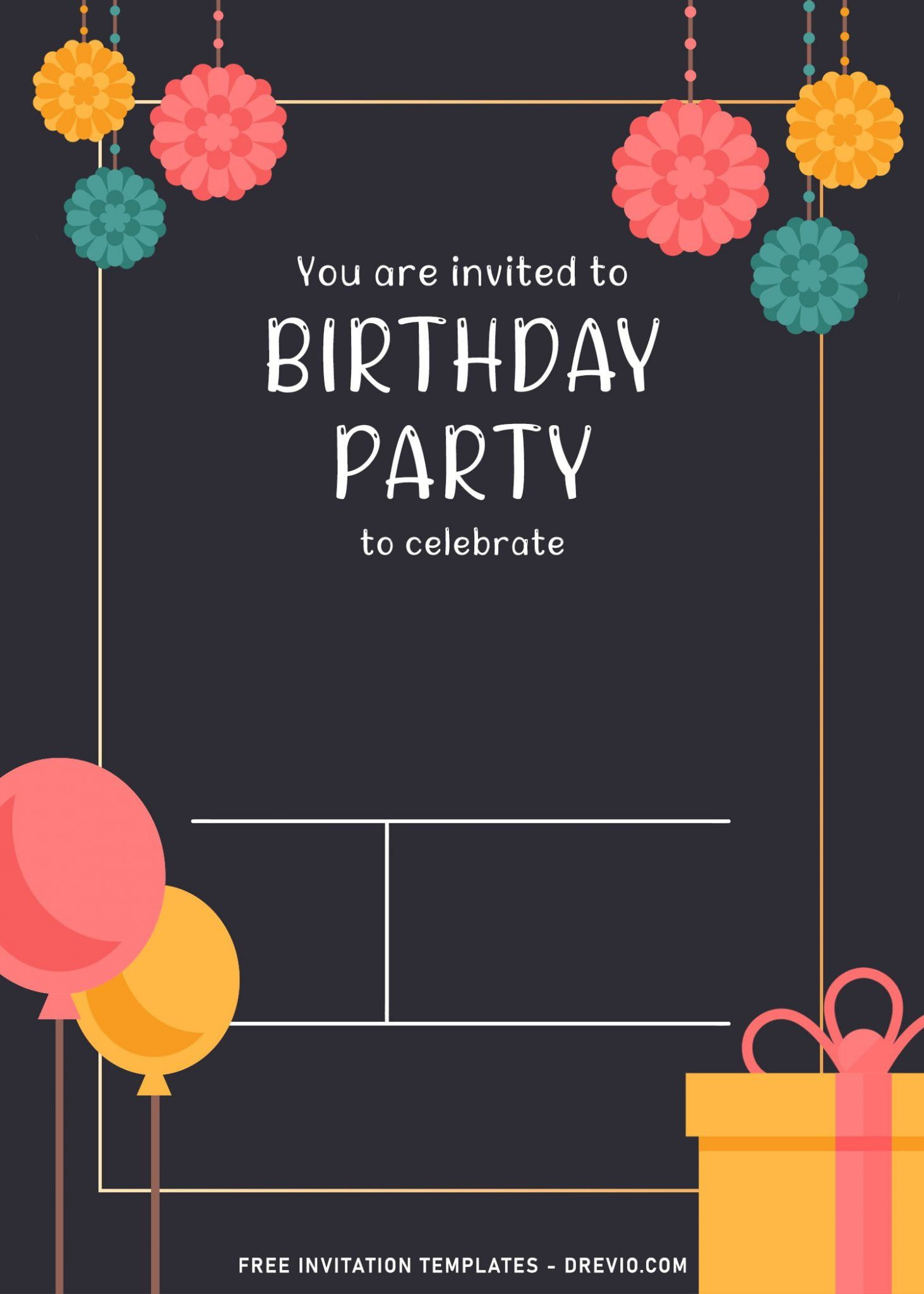 7+ Cute And Fun Birthday Invitation Templates For Any Ages within Free Printable Birthday Invitations Pinterest