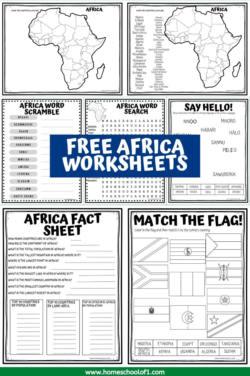 7 Free Africa Worksheets For Middle School (Geography Printables for Free Printable Worksheets on Africa