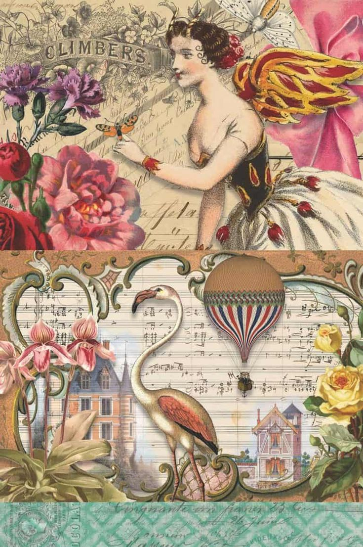 7 Free Creative Collage Sheet Printables For Decoupage Tissue inside Free Decoupage Printables