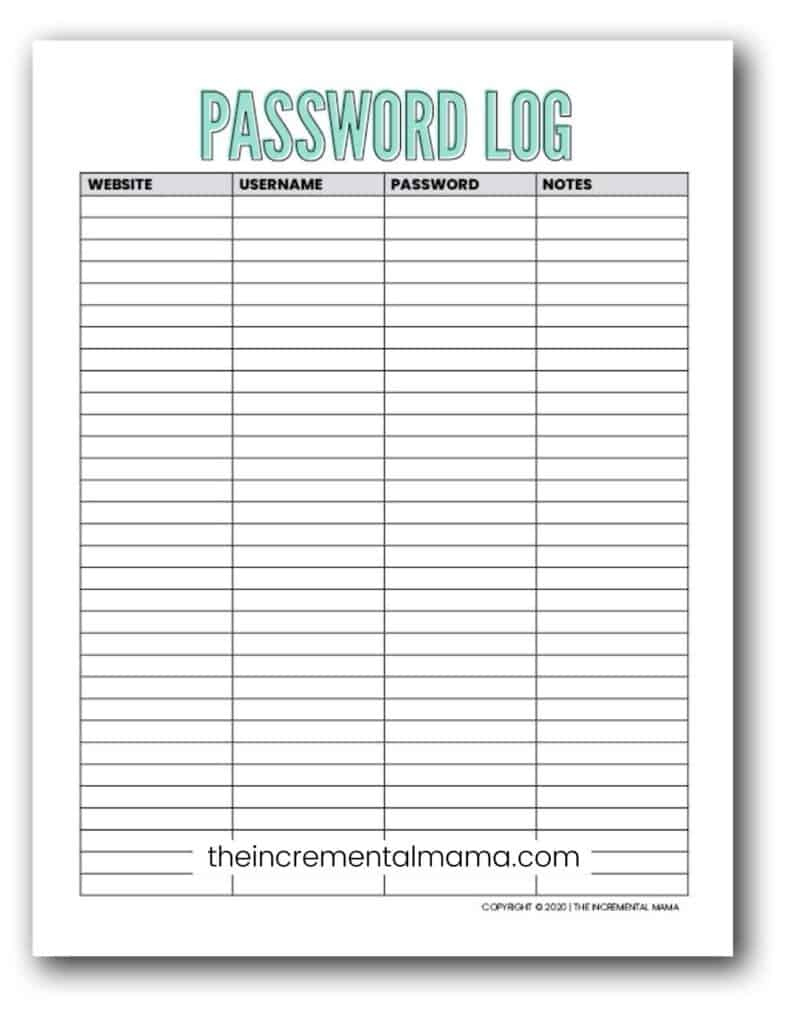 7 Free Printable Password Keeper Printables To Download Instantly for Free Printable Password List