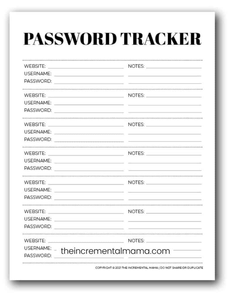 7 Free Printable Password Keeper Printables To Download Instantly for Free Printable Password List