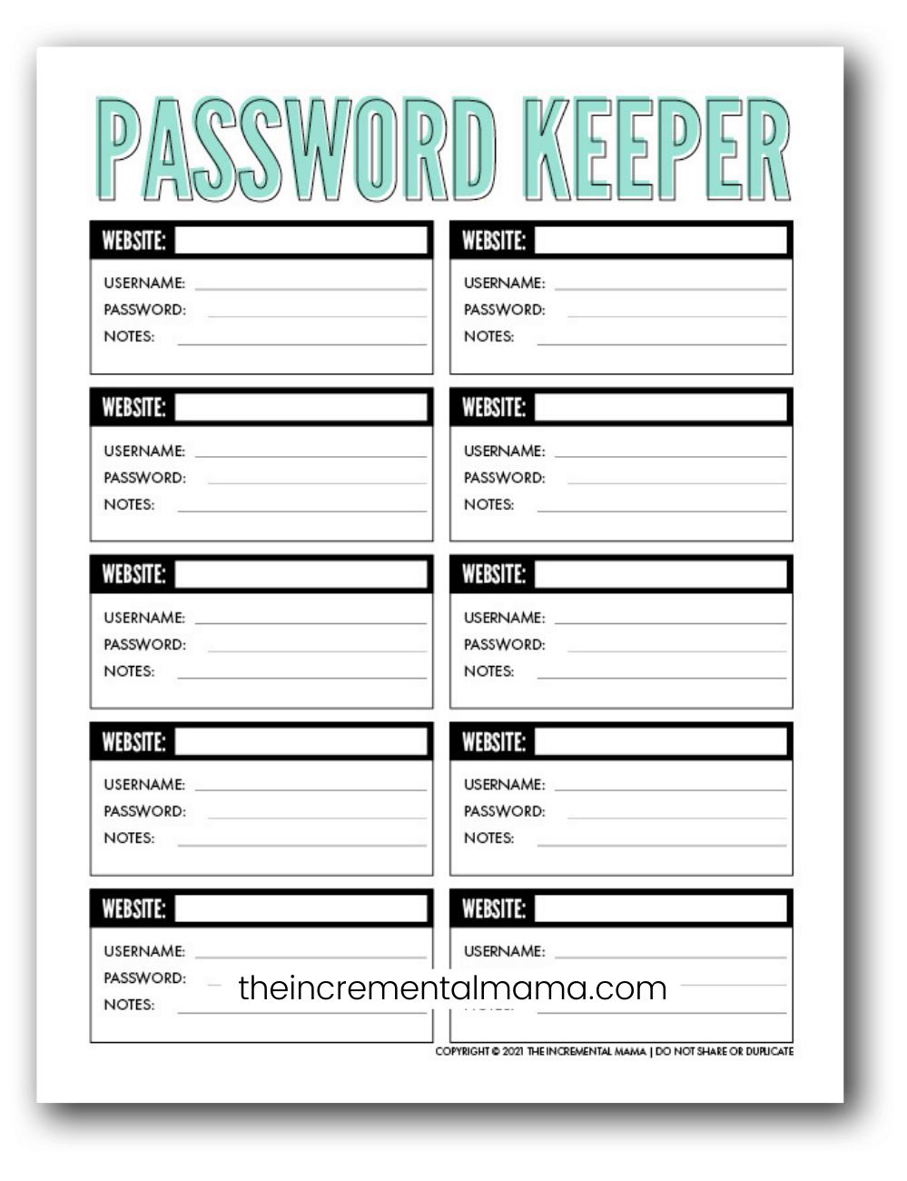 7 Free Printable Password Keeper Printables To Download Instantly intended for Free Printable Password Sheet