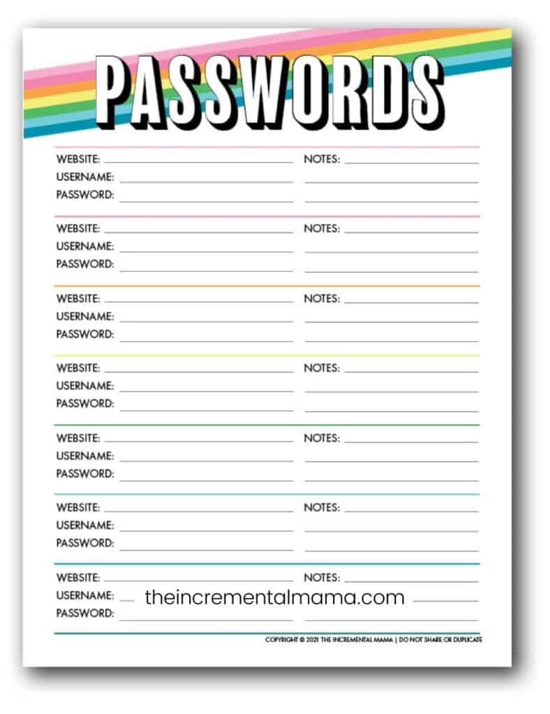 7 Free Printable Password Keeper Printables To Download Instantly throughout Free Printable Password Keeper