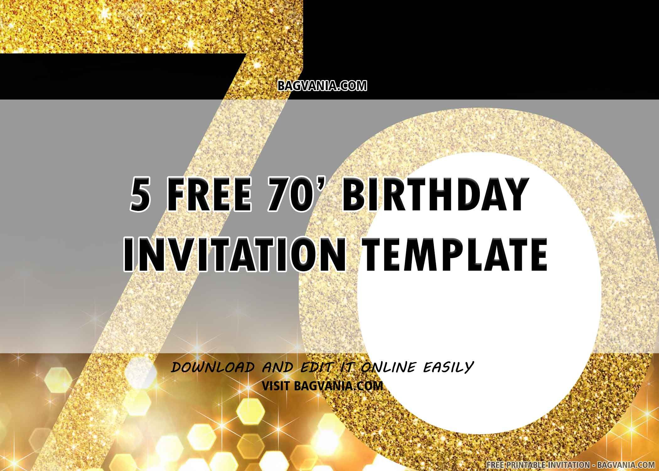 70Th Birthday Invitation Templates: Nice And Exclusive Templates inside Free Printable 70Th Birthday Party Invitations