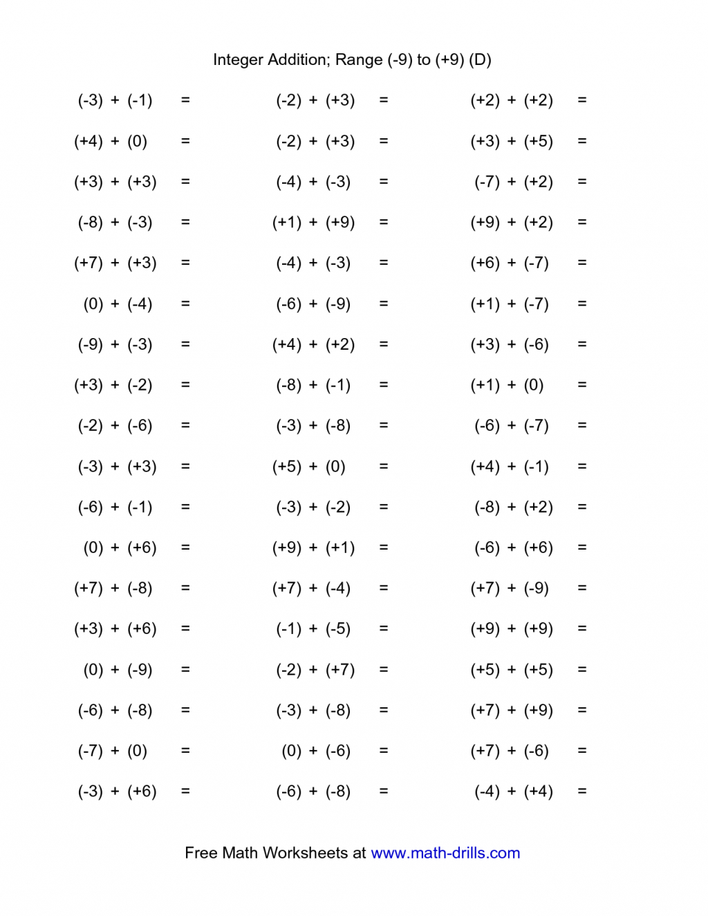 7Th Grade Math Integers Worksheets | Integers Worksheet, Math intended for Free Printable Integer Worksheets Grade 7