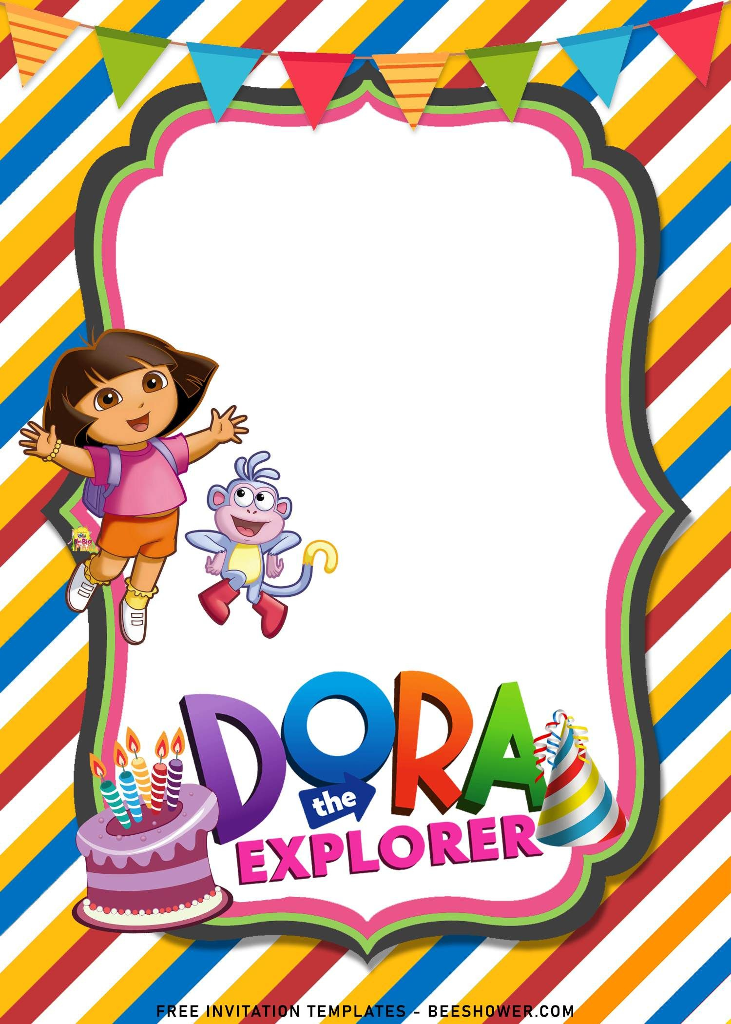 8+ Dora The Explorer Birthday Invitation Templates For Your Kid&amp;#039;S inside Dora The Explorer Free Printable Invitations