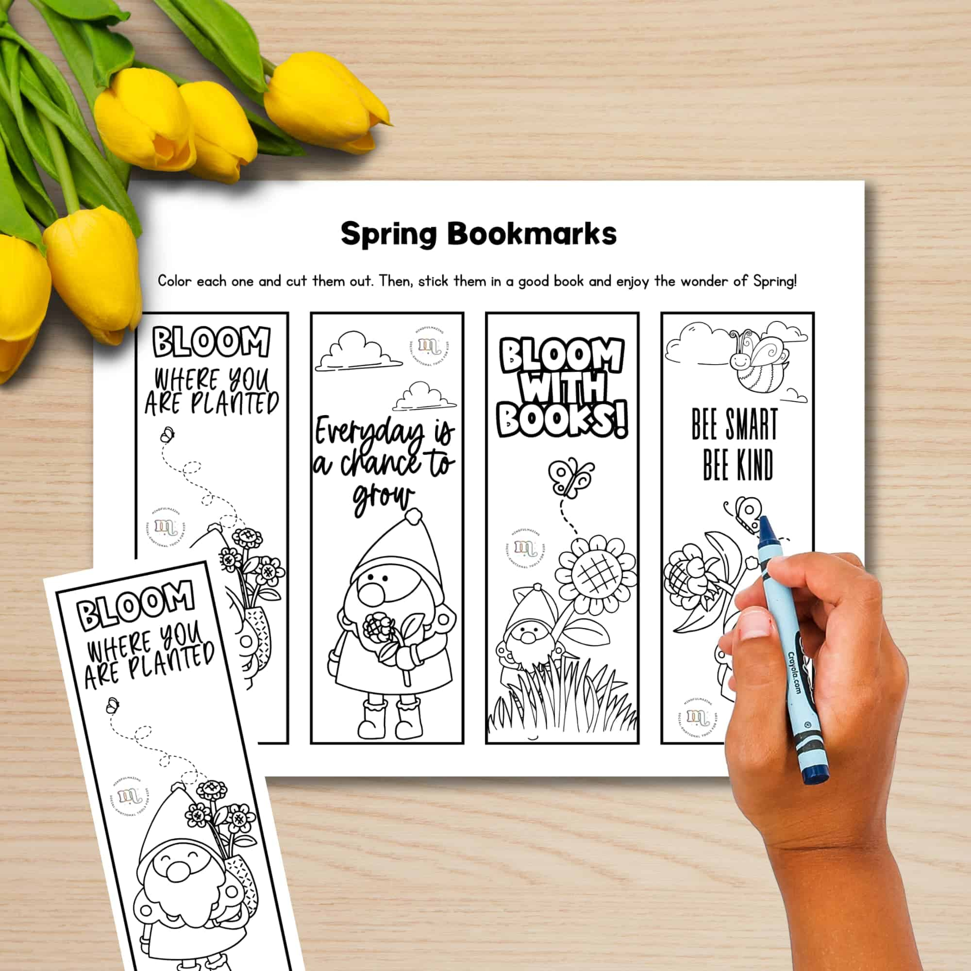 8 Free Printable Spring Coloring Bookmarks For Kids inside Free Printable Spring Bookmarks