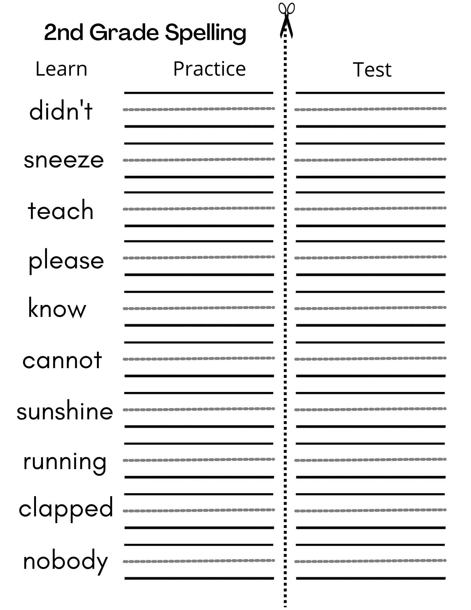 8 Printable Second Grade Writing Spelling Worksheets Spelling Test throughout Free Printable Spelling Worksheets For 5Th Grade