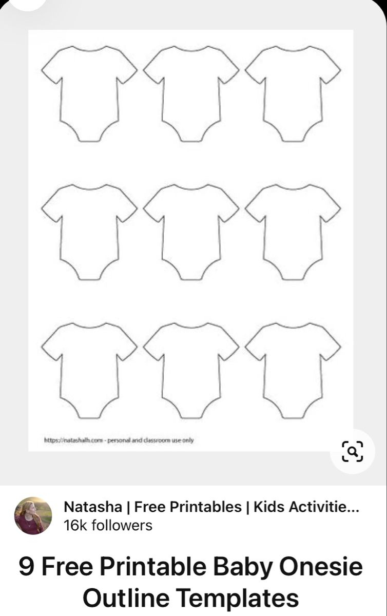 9 Free Printable Baby Onesie Outline Templates | Free Baby Shower in Free Printable Onesie Pattern