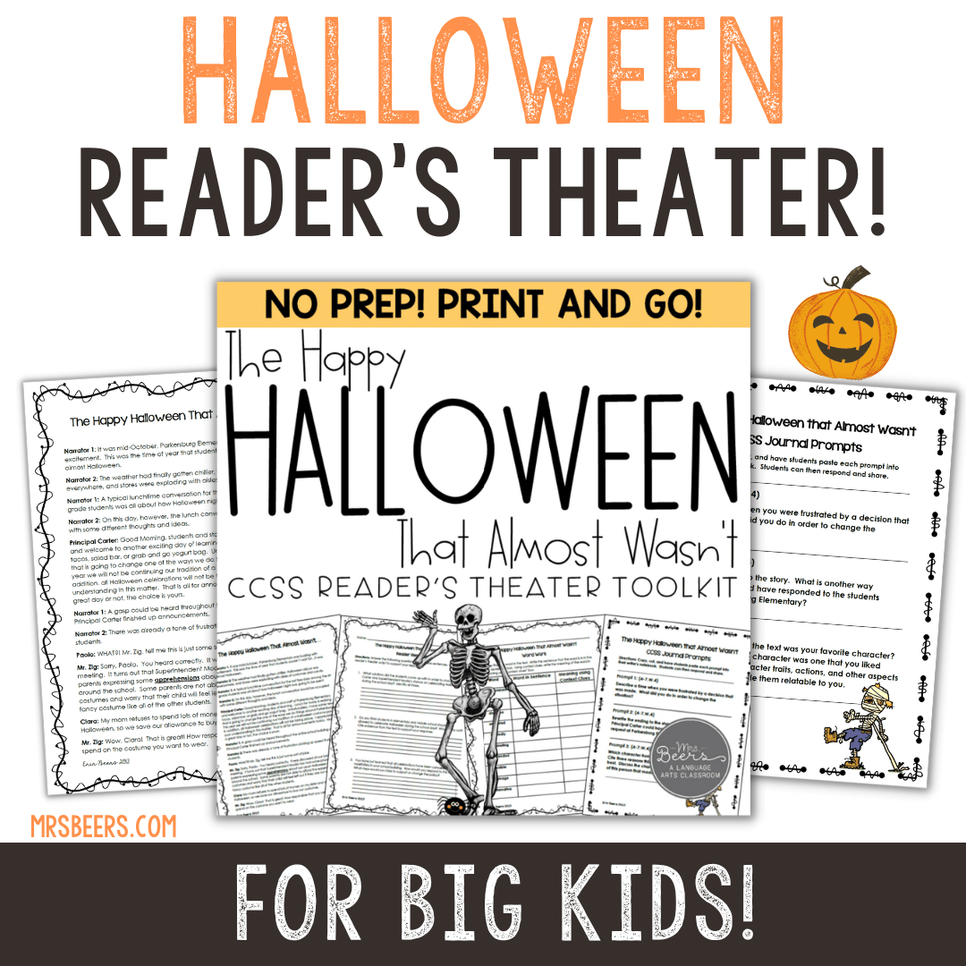 A Fun Halloween Reader'S Theater Script For Middle School Ela! with regard to Free Printable Halloween Play Scripts