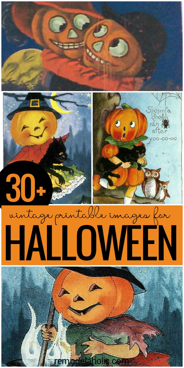 Add Something Fun And Unique To Your Halloween Decor With One Of in Free Printable Vintage Halloween Images