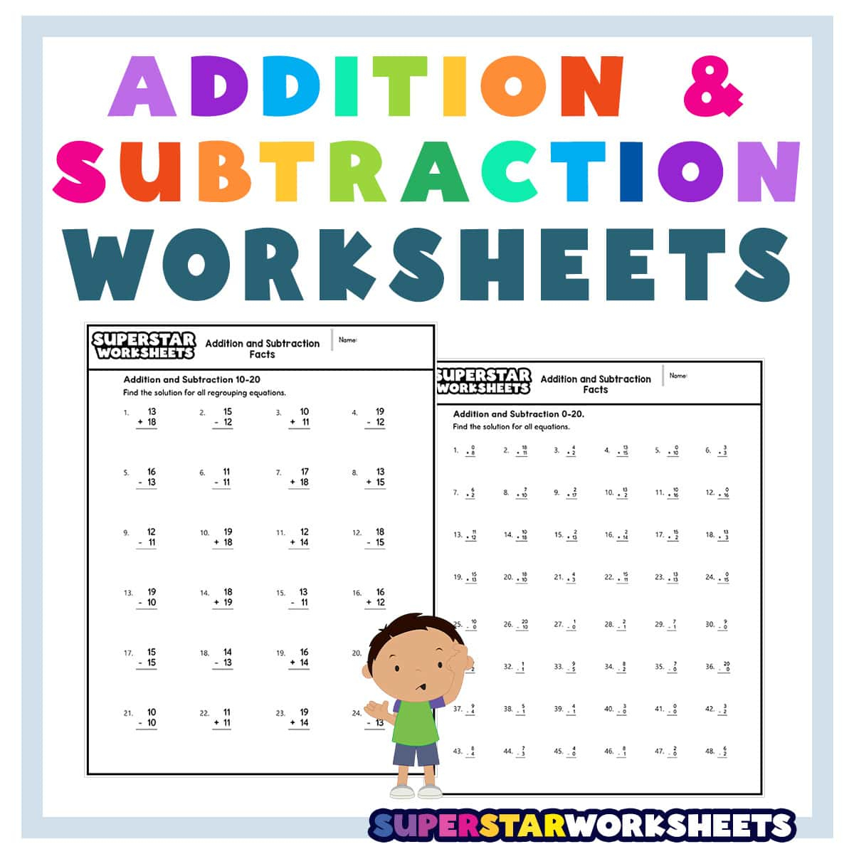 Addition And Subtraction Worksheets - Superstar Worksheets within Free Printable Addition And Subtraction Worksheets