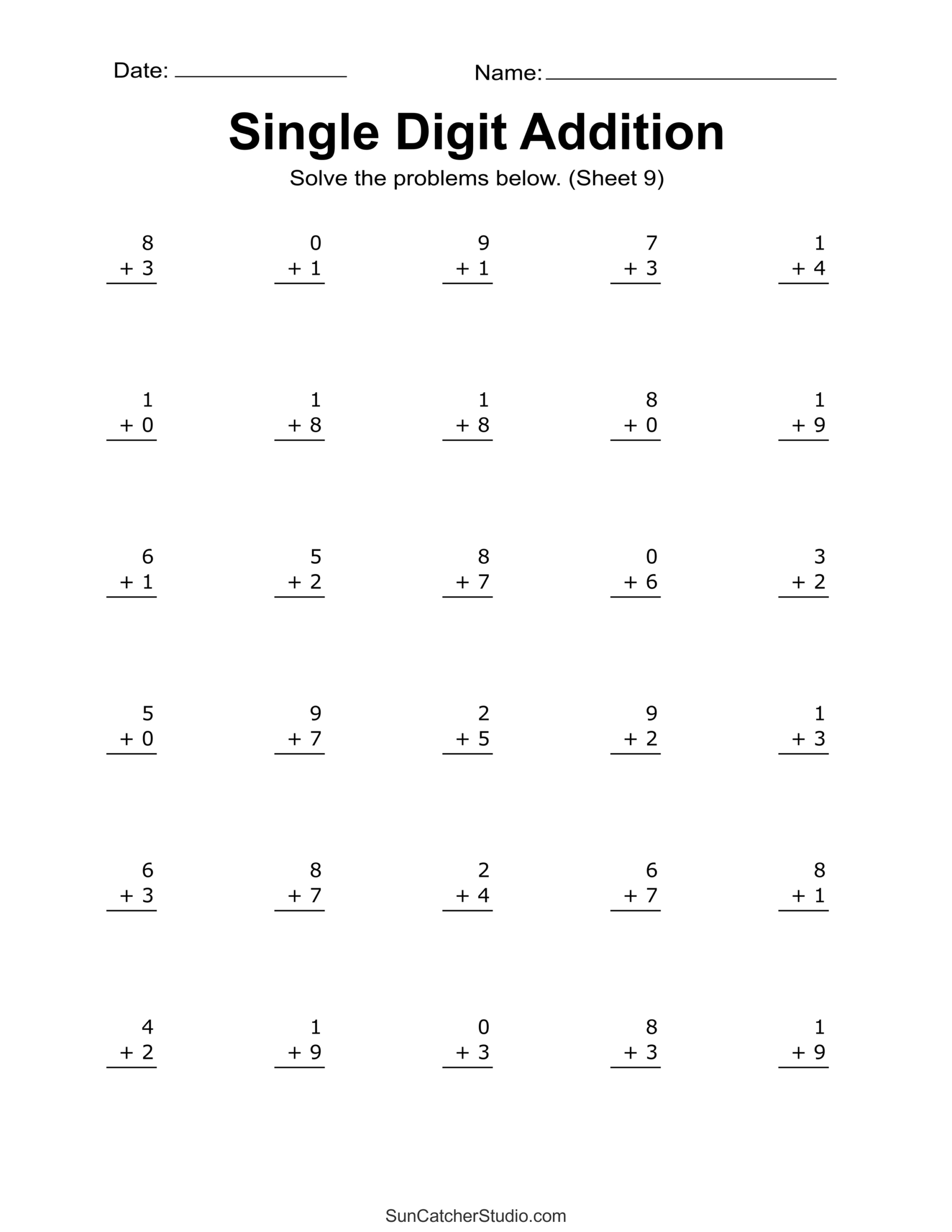 Addition Worksheets (Free Printable Easy Math Problems) – Diy in Free Printable Math Worksheets