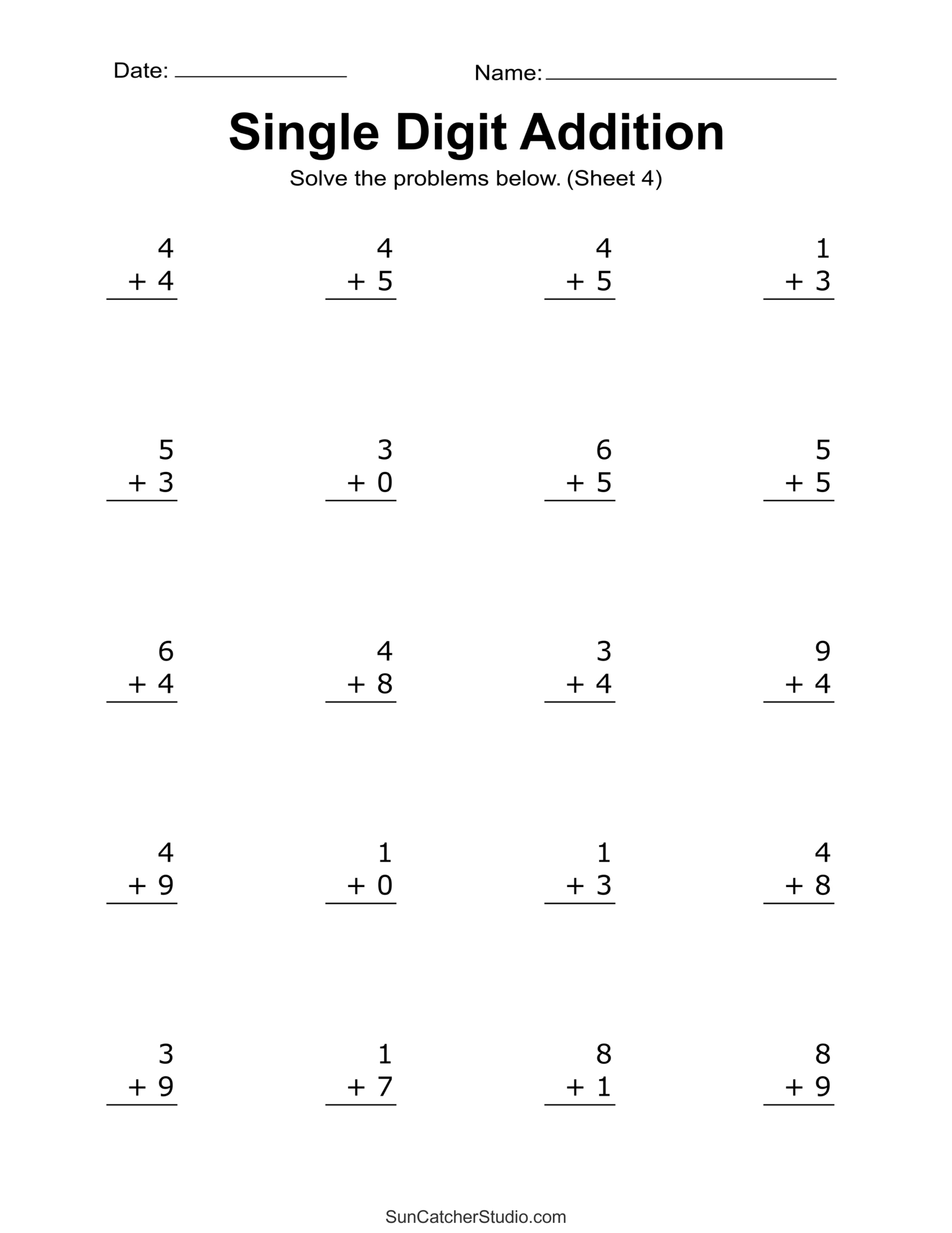 Addition Worksheets (Free Printable Easy Math Problems) – Diy pertaining to Free Printable Two Digit Addition Worksheets