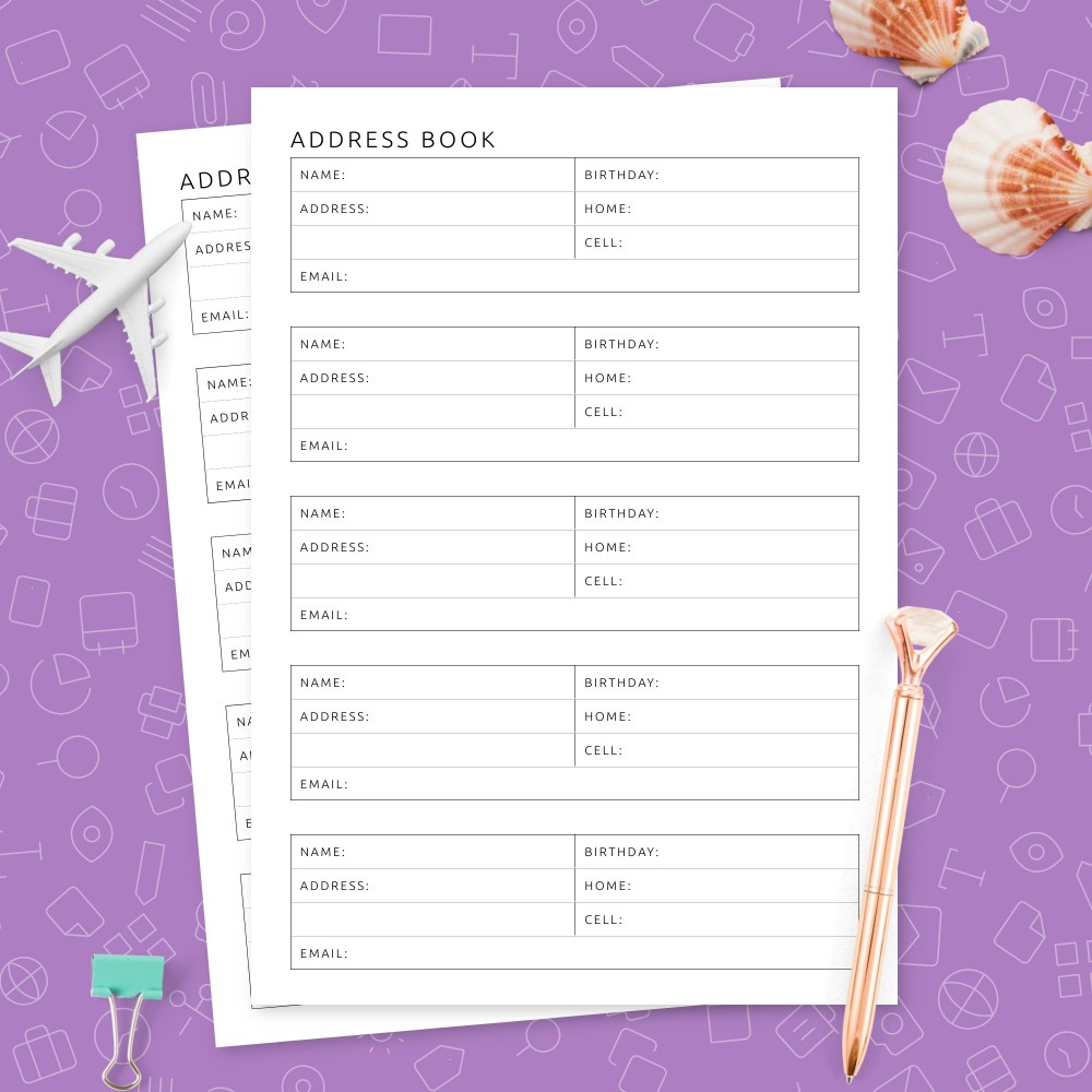 Address Book Template Template - Printable Pdf with regard to Free Printable Blank Address Book Pages