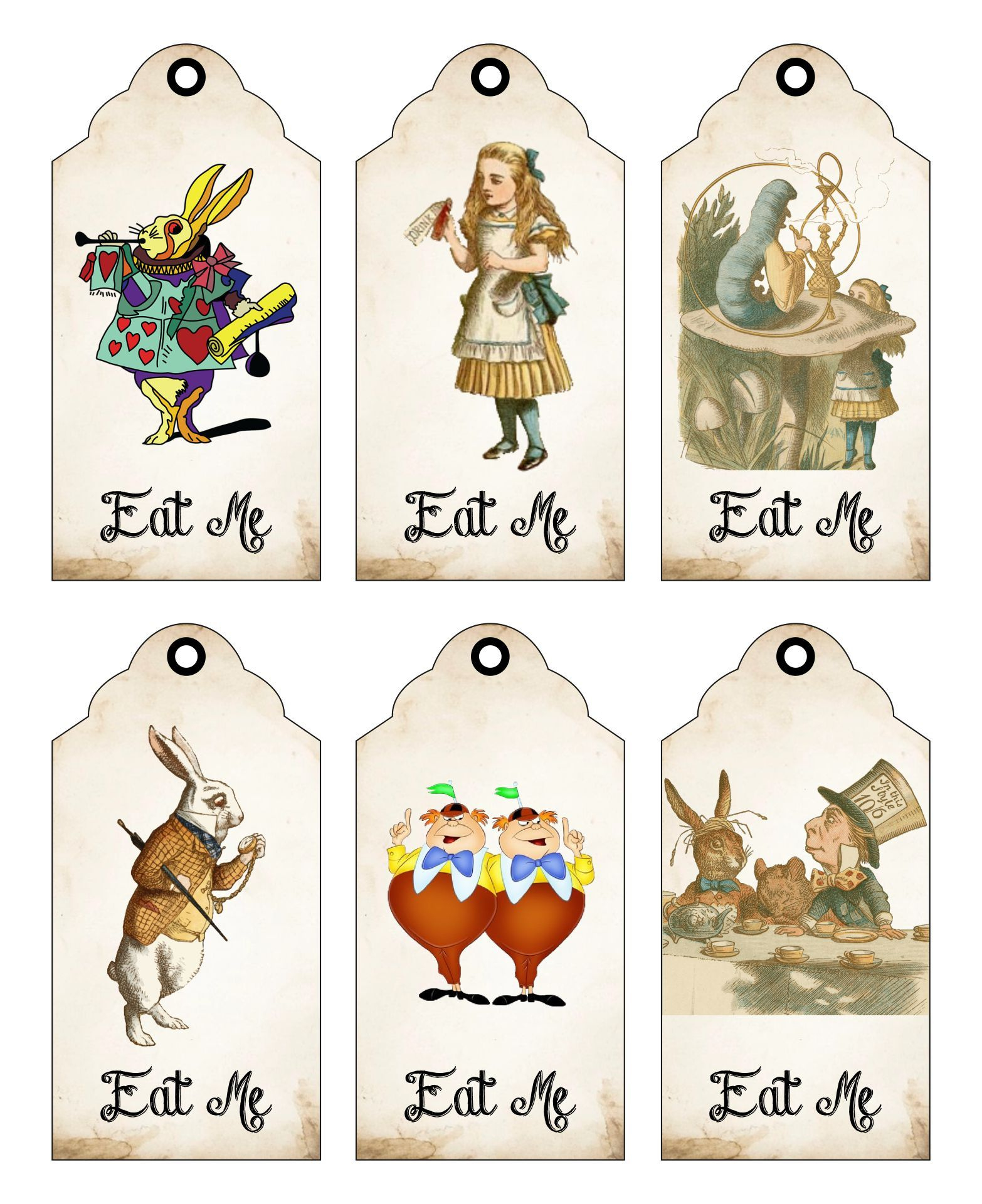 Alice In Wonderland Eat Me Tags Printable | Alice In Wonderland pertaining to Free Printable Alice In Wonderland Eat Me Tags