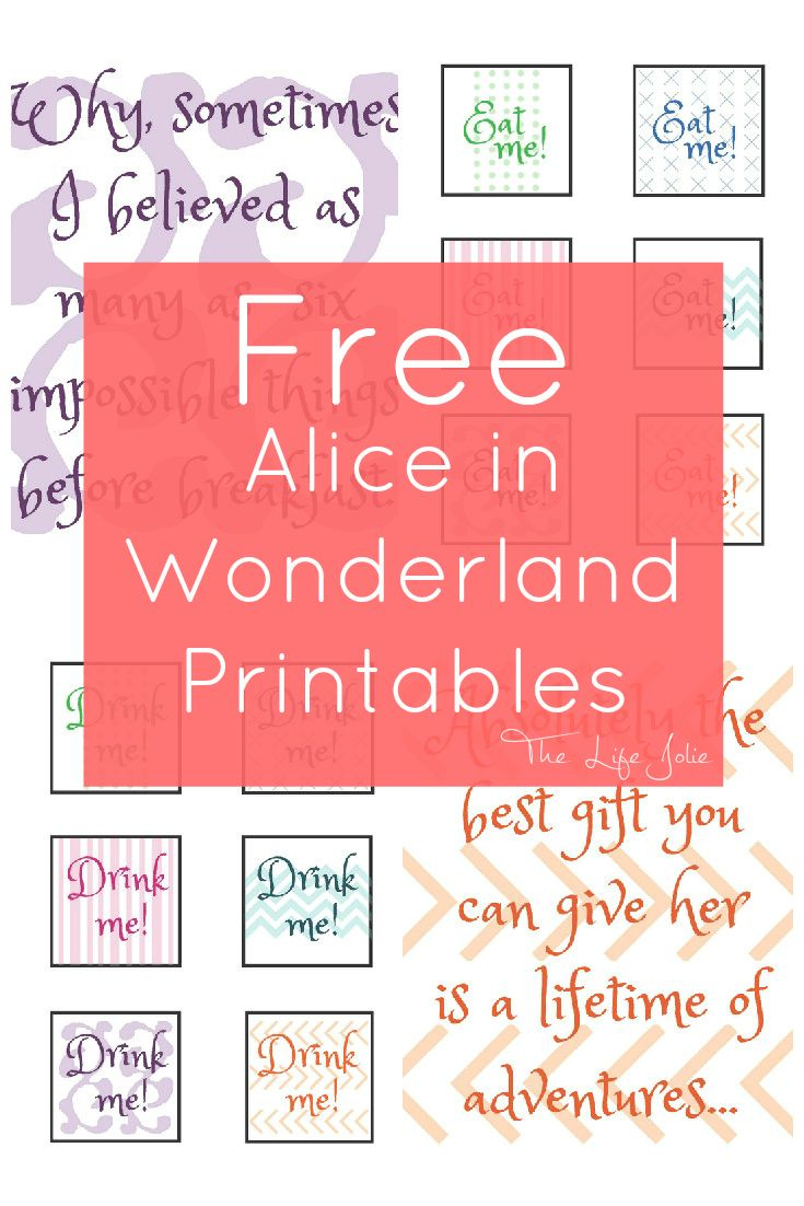 Alice In Wonderland Signs And Free Printables intended for Alice In Wonderland Signs Free Printable