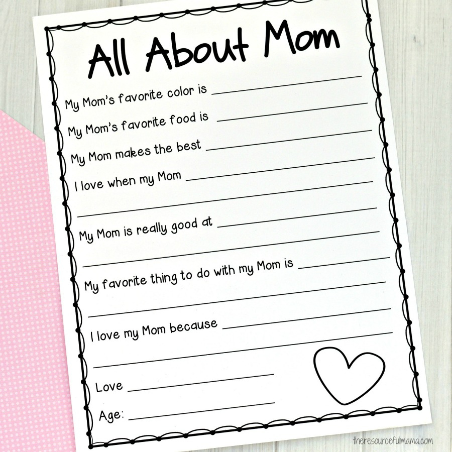 All About Me Mother&amp;#039;S Day Survey {Free Printable For Kids} - The within Free Printable Mothers Day Questions