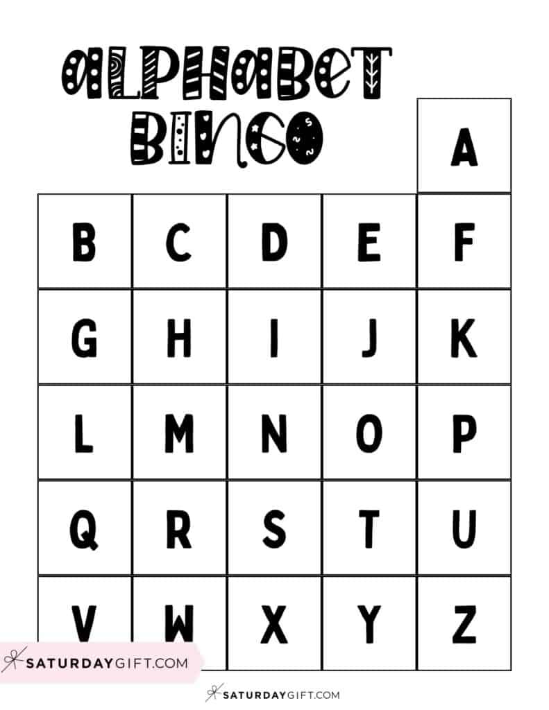 Alphabet Bingo Printable - Cute &amp; Free Abc Bingo Cards | Saturdaygift within Free Printable Alphabet Bingo Cards