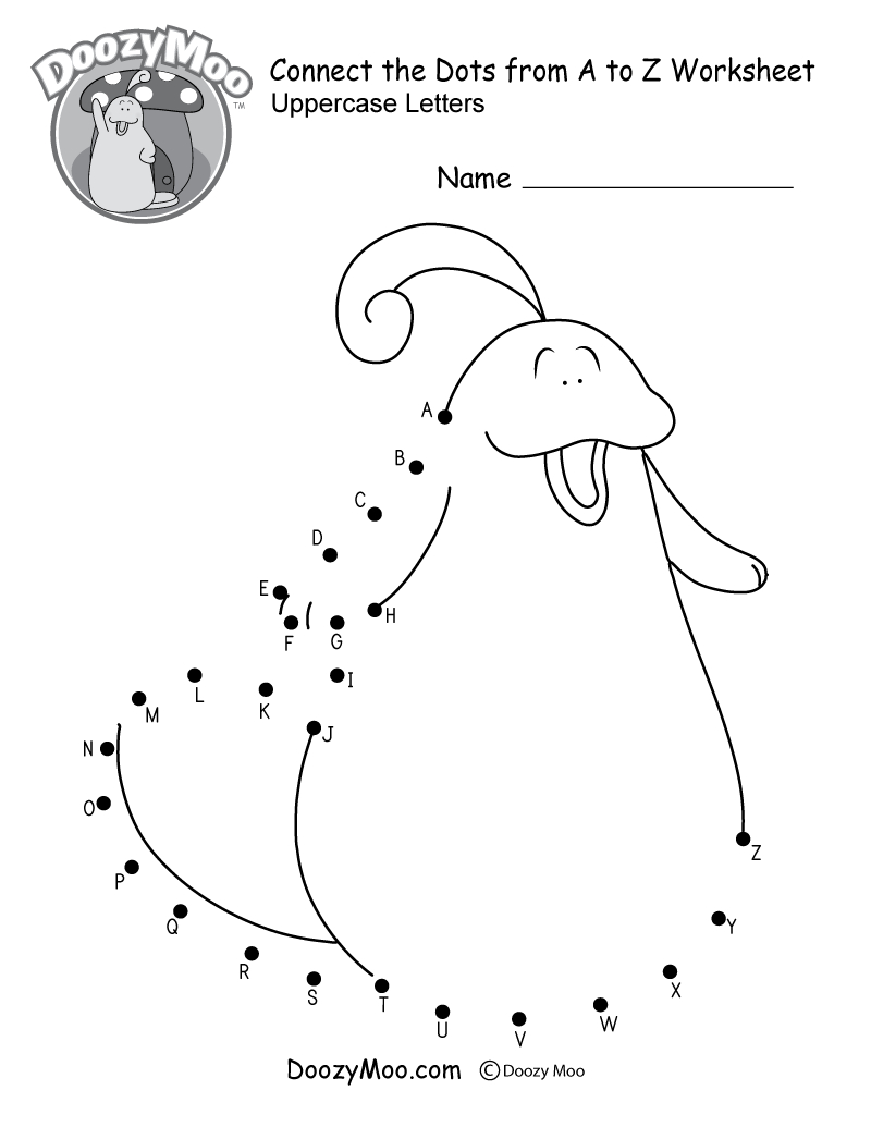 Alphabet Connect The Dots Worksheets (Free Printables) - Doozy Moo pertaining to Alphabet Connect The Dots Free Printables