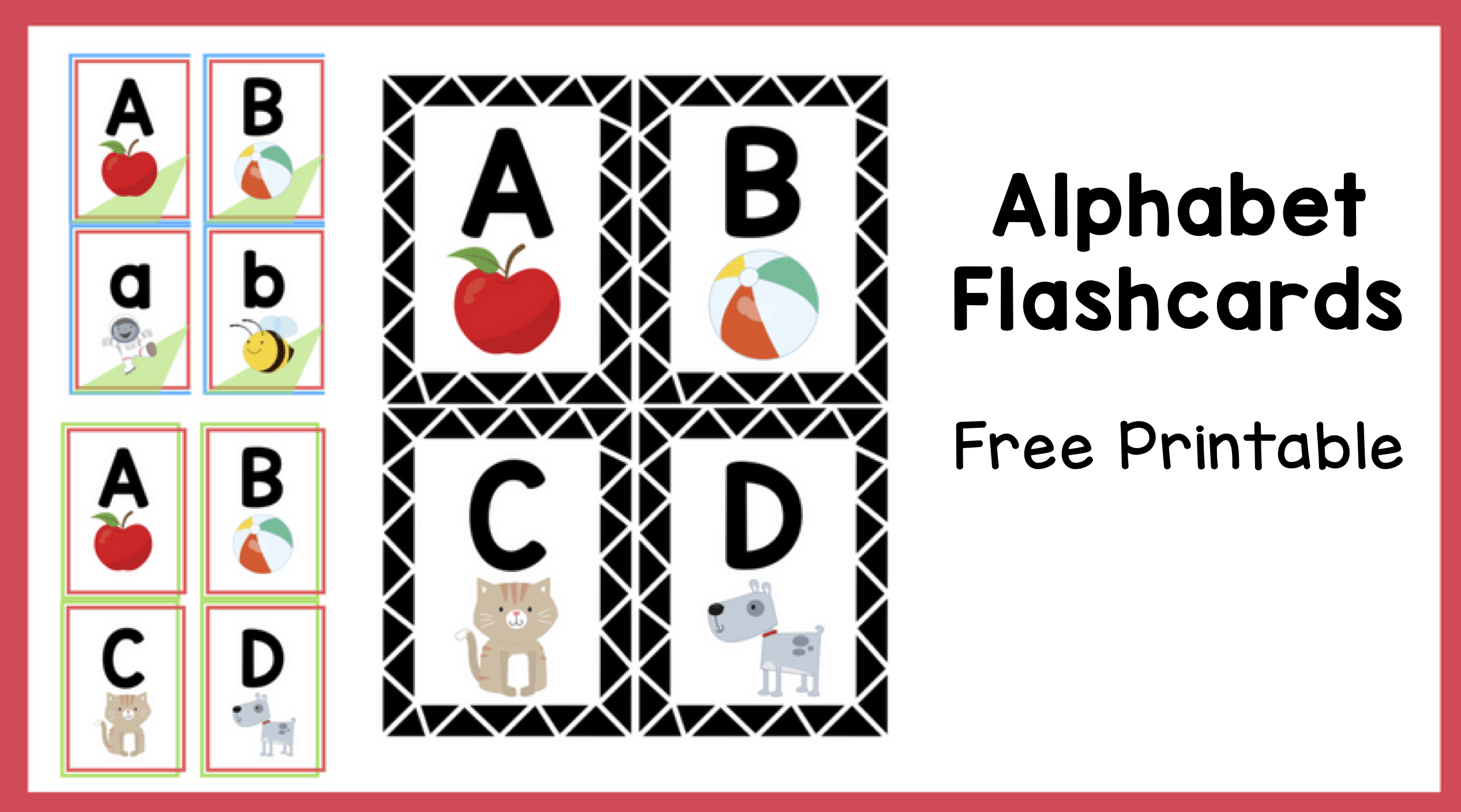 Alphabet Flashcards Free Printable - The Teaching Aunt in Abc Flash Cards Free Printable