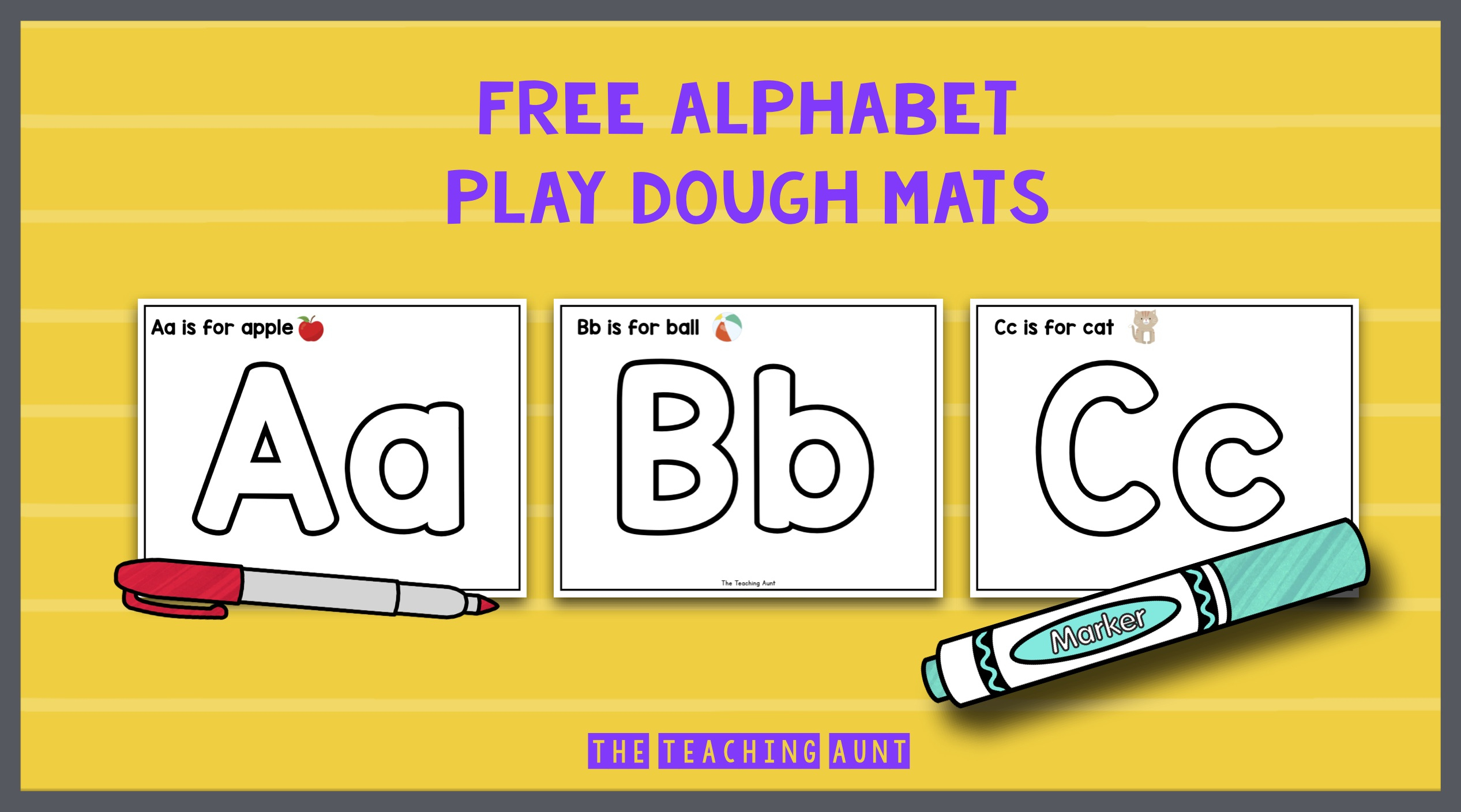 Alphabet Playdough Mats - The Teaching Aunt in Alphabet Playdough Mats Free Printable