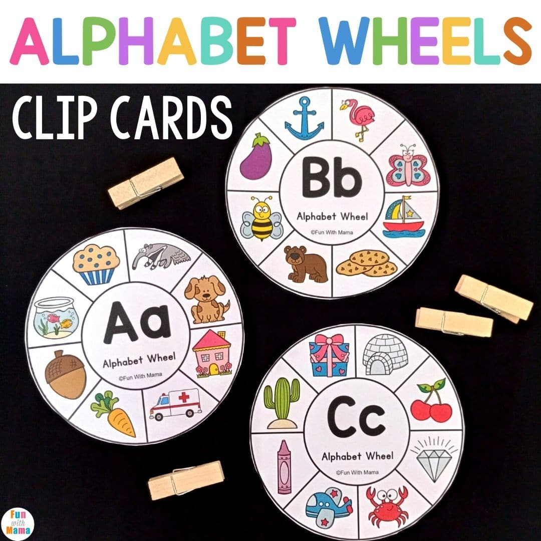 Alphabet Wheels Clip Cards - Alphabet Learning For Kids - Fun With for Free Printable Alphabet Wheels