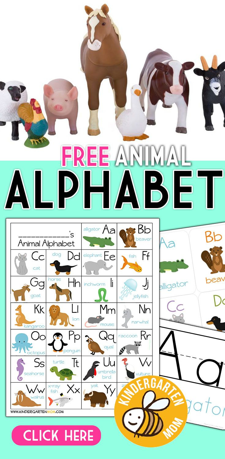 Animal Alphabet For Kindergarten throughout Free Printable Animal Alphabet Letters