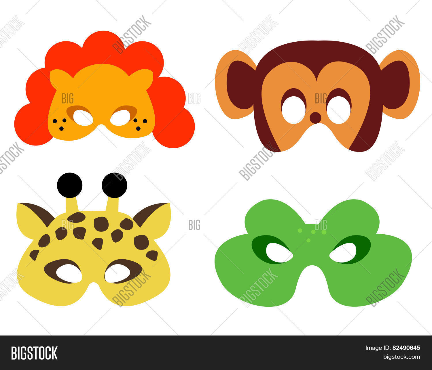 Animal Mask Printable Image &amp;amp; Photo (Free Trial) | Bigstock intended for Animal Face Masks Printable Free