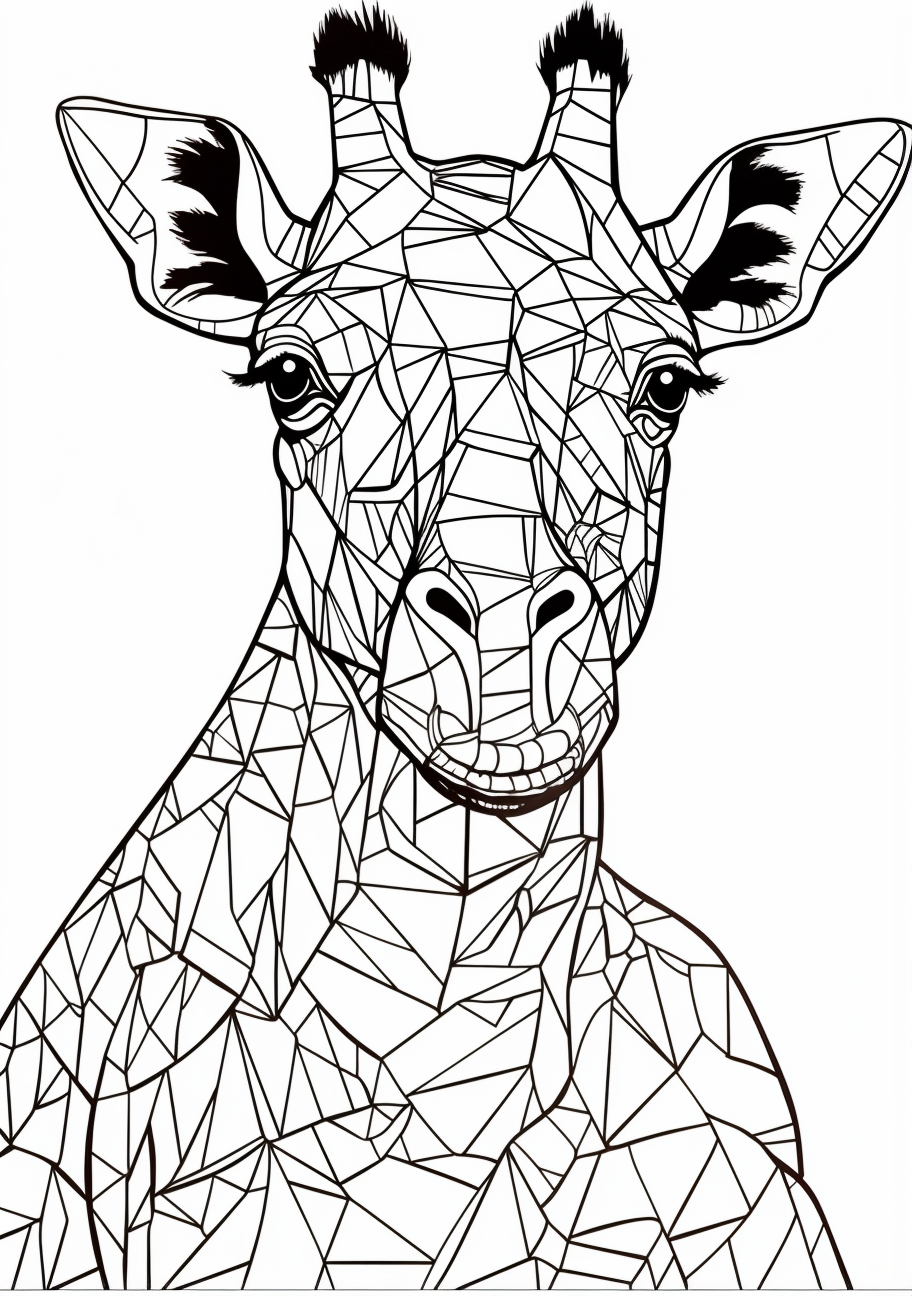 Animals Through Geometry Polygonal Art - Printable Coloring Page throughout Free Printable Arty Animal Outlines