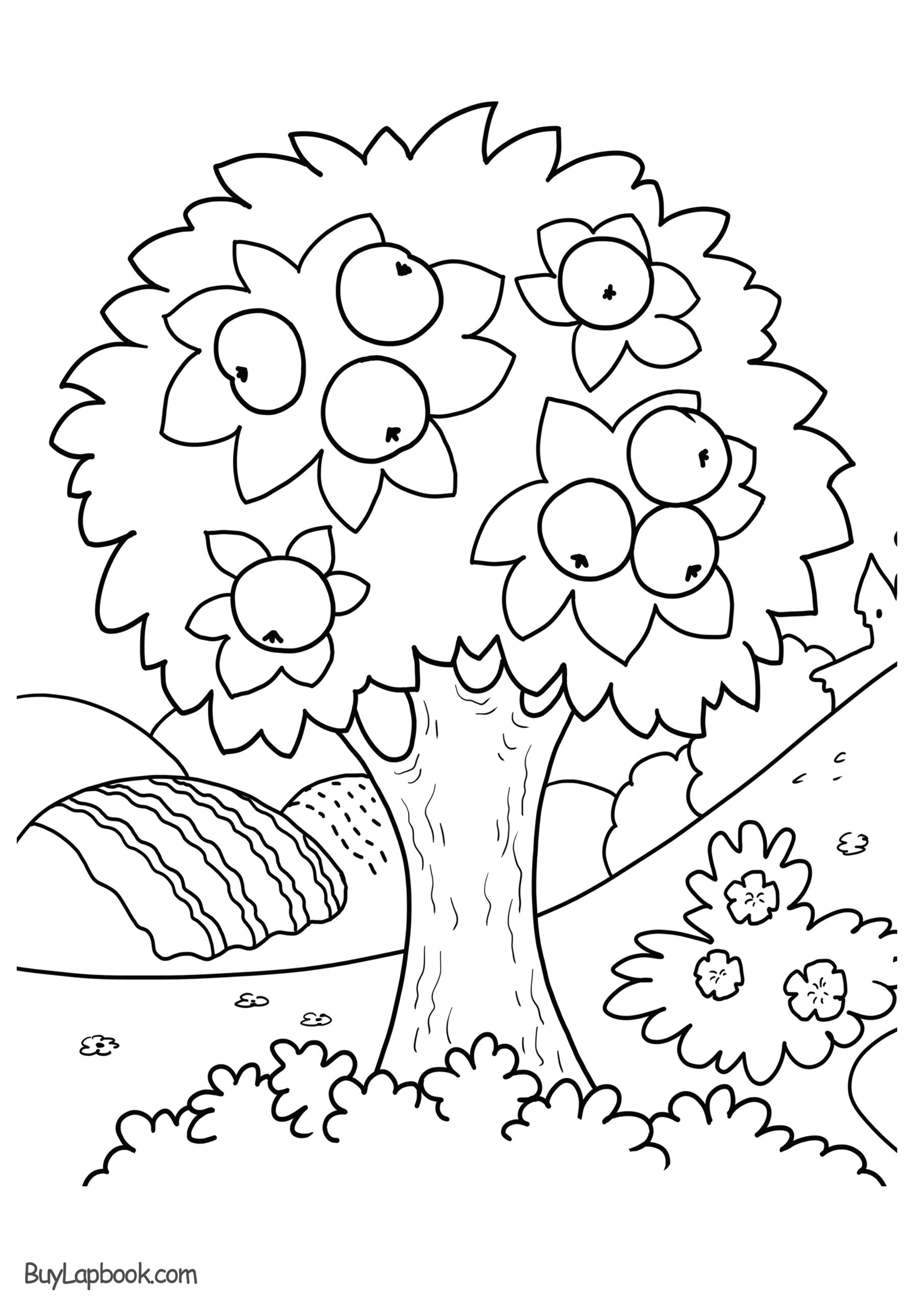 Apple Tree Coloring Page Free Printable | Buylapbook with regard to Tree Coloring Pages Free Printable