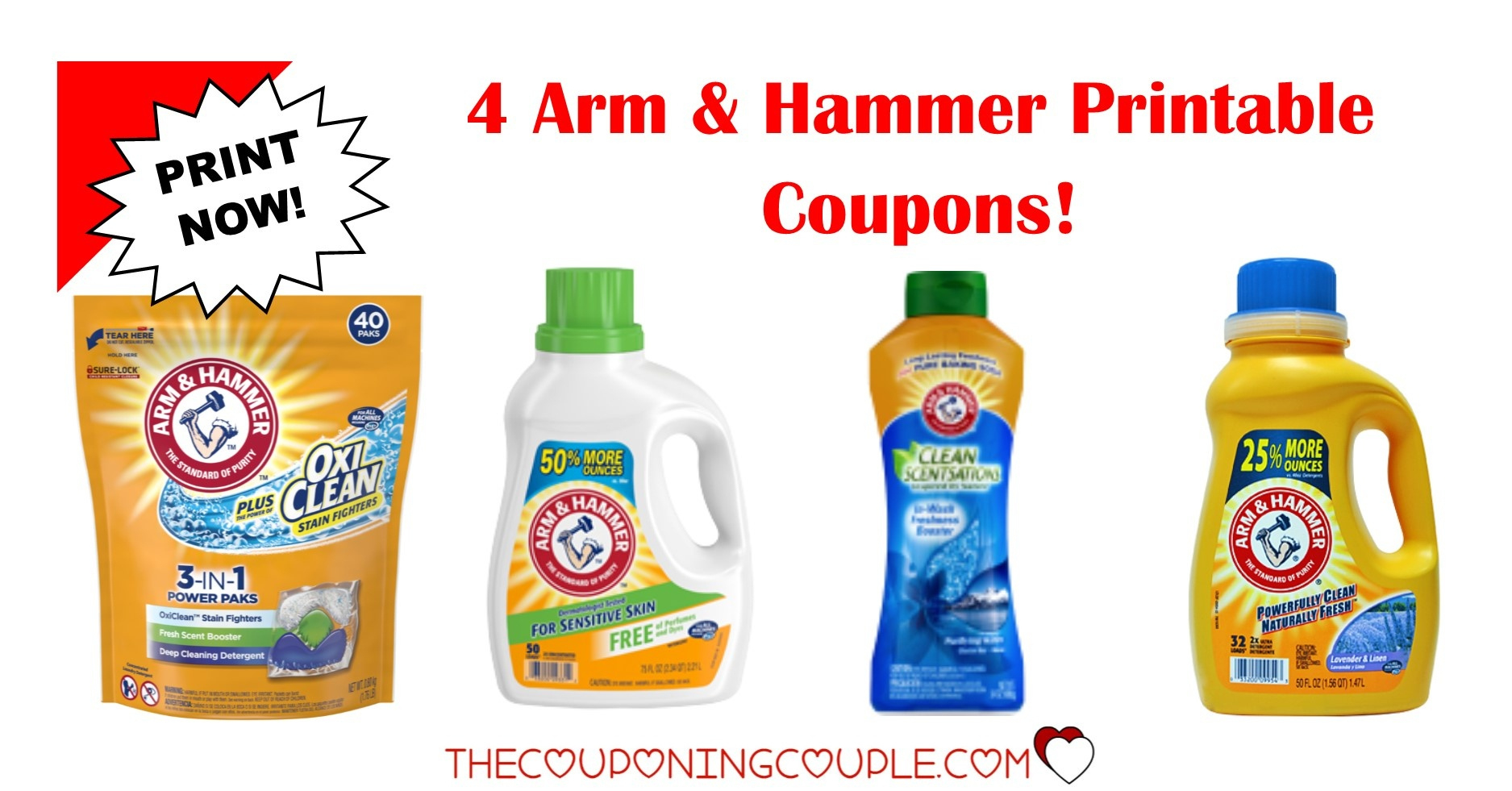 Arm &amp; Hammer Detergent Coupons Printable in Free Printable Arm And Hammer Laundry Detergent Coupons