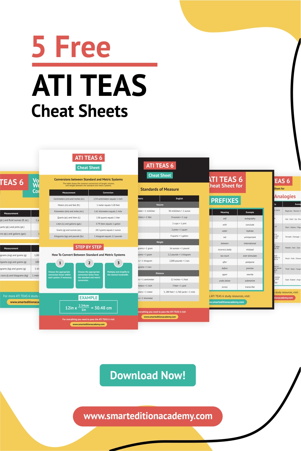 Ati Teas Cheat Sheets - Free Download ~ Smart Edition Academy in Free Printable Teas Test Study Guide