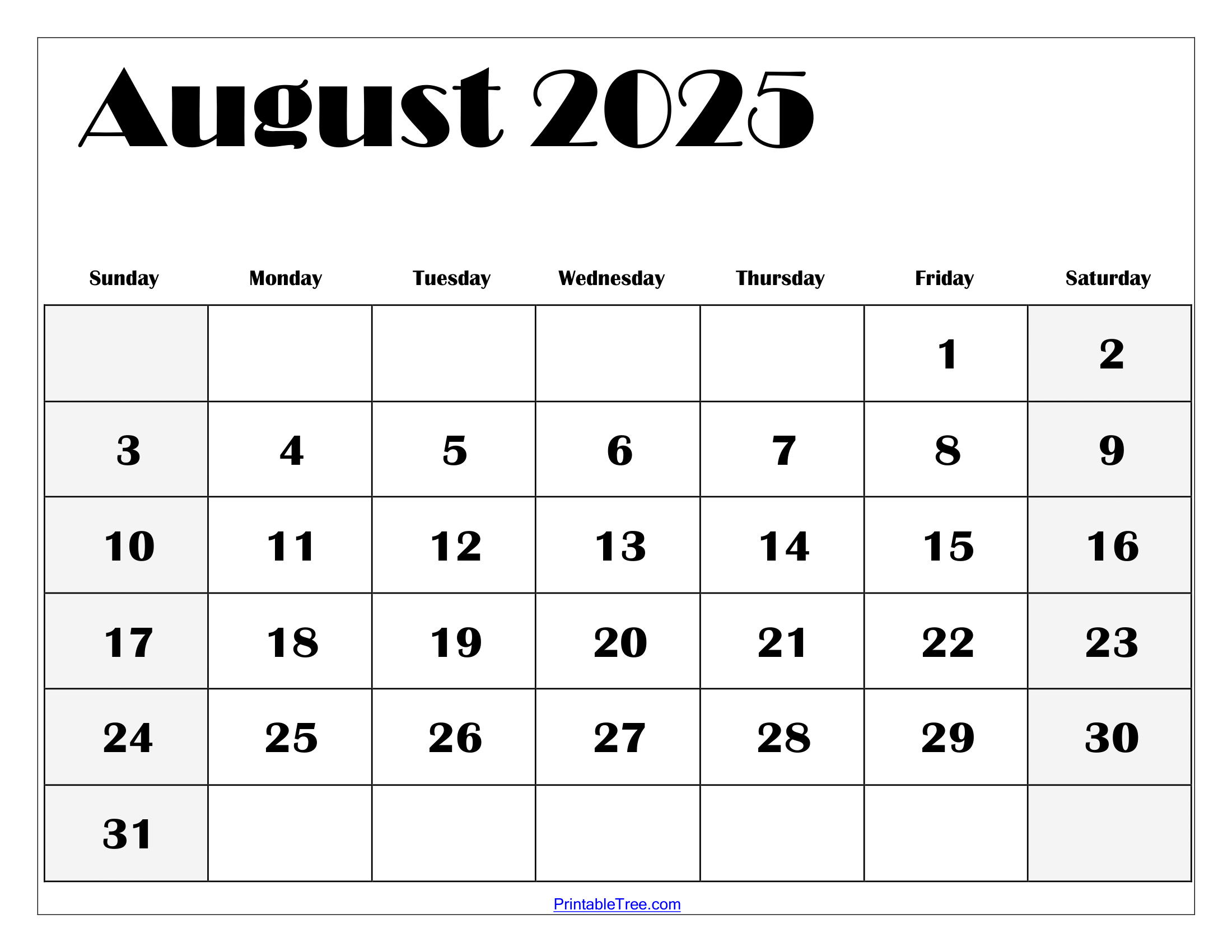 August 2025 Calendar Printable Pdf Template With Holidays in Free Printable August 2025