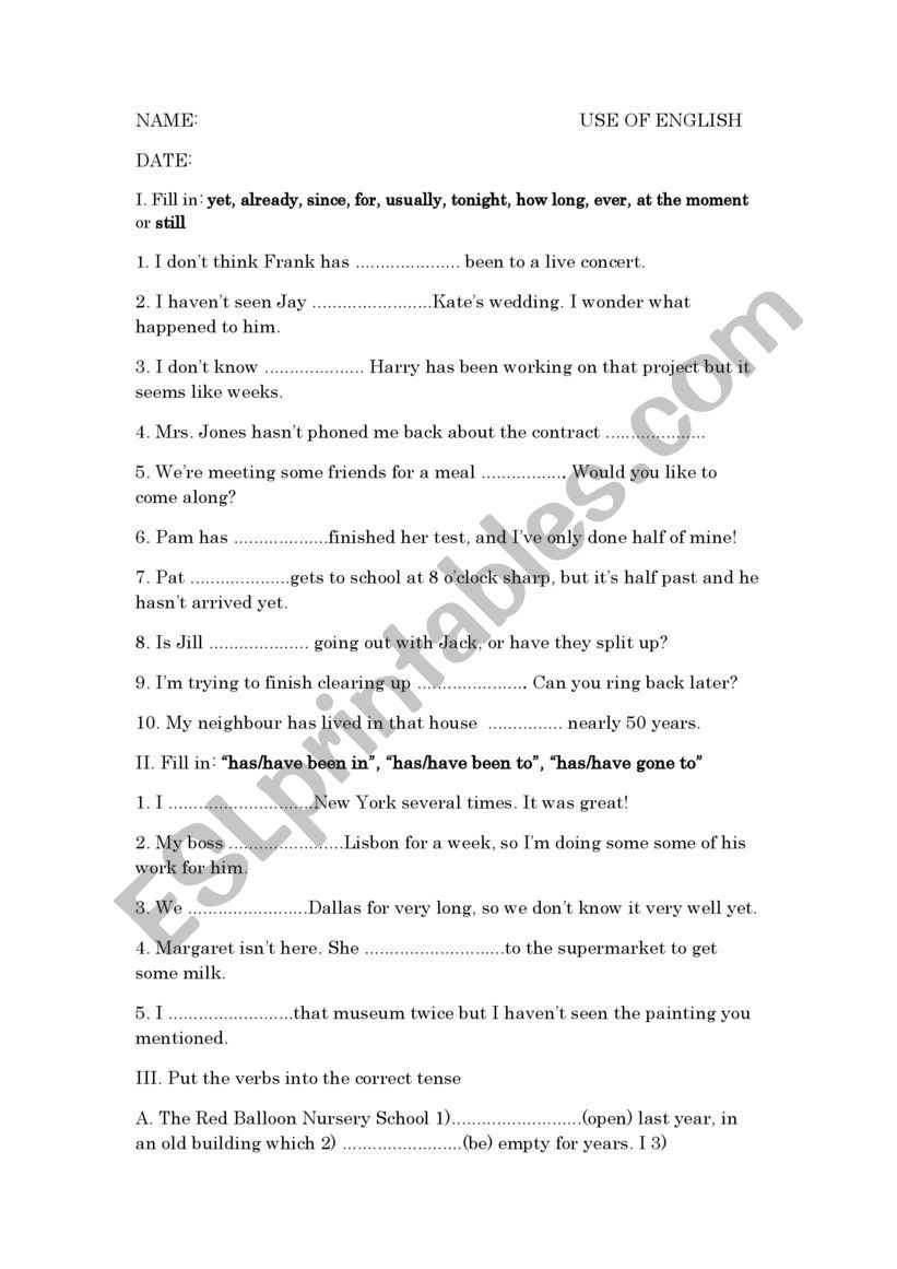 B1/B1+ Level Test - Esl Worksheetkaterinamav66 throughout Free Esl Assessment Test Printable