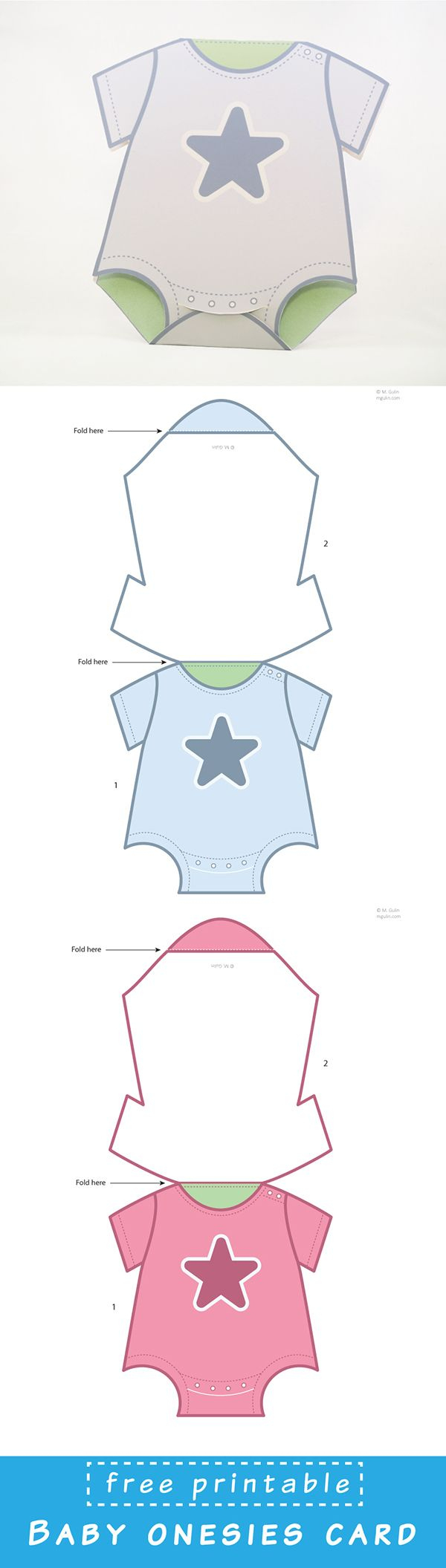 Baby Onesies Cards - M. Gulin - Papercrafts Prints And More | Baby regarding Free Printable Baby Onesie Template