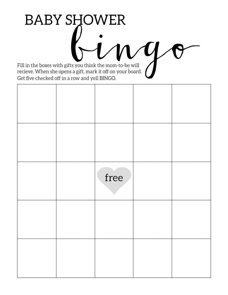 Baby Shower Bingo Printable Cards Template - Paper Trail Design intended for Baby Bingo Free Printable Template