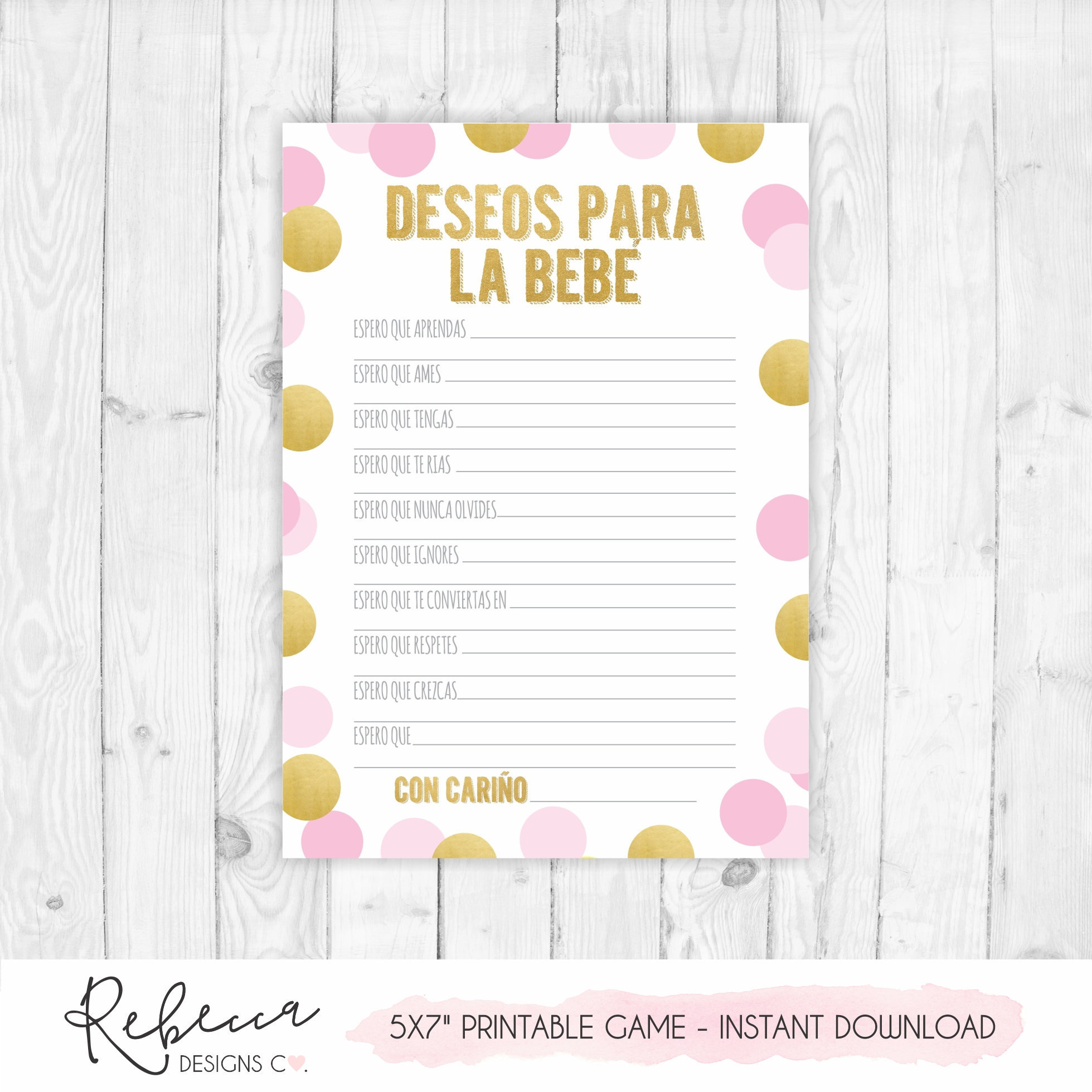 Baby Shower Game In Spanish Wishes For Baby Deseos Para La Bebe within Free Printable Baby Shower Games In Spanish