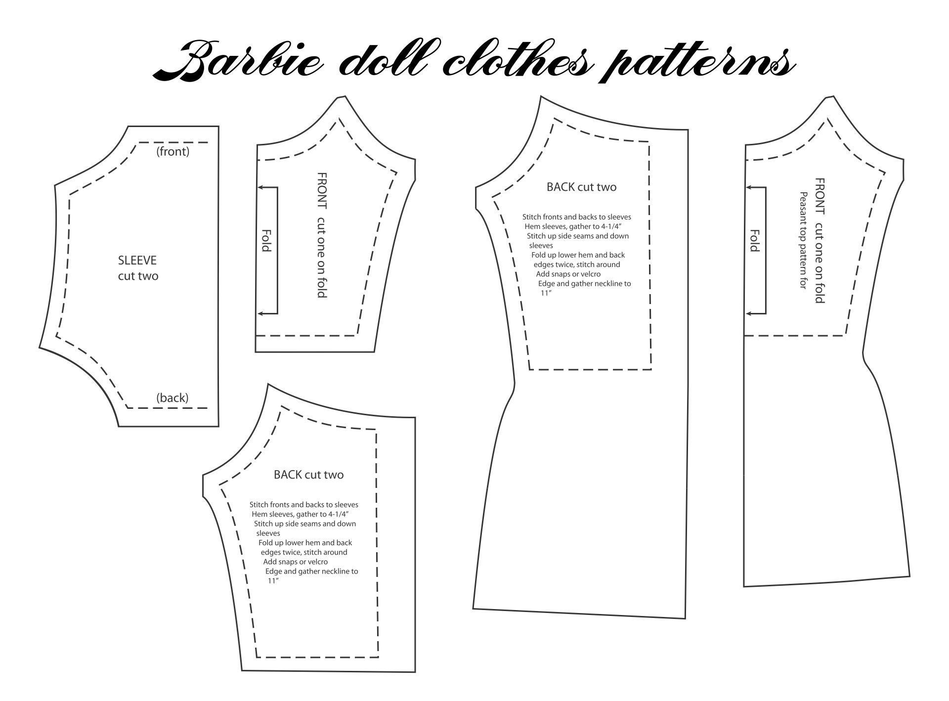 Barbie Clothes Patterns - Diy Sewing Templates regarding Free Printable Barbie Doll Sewing Patterns Template