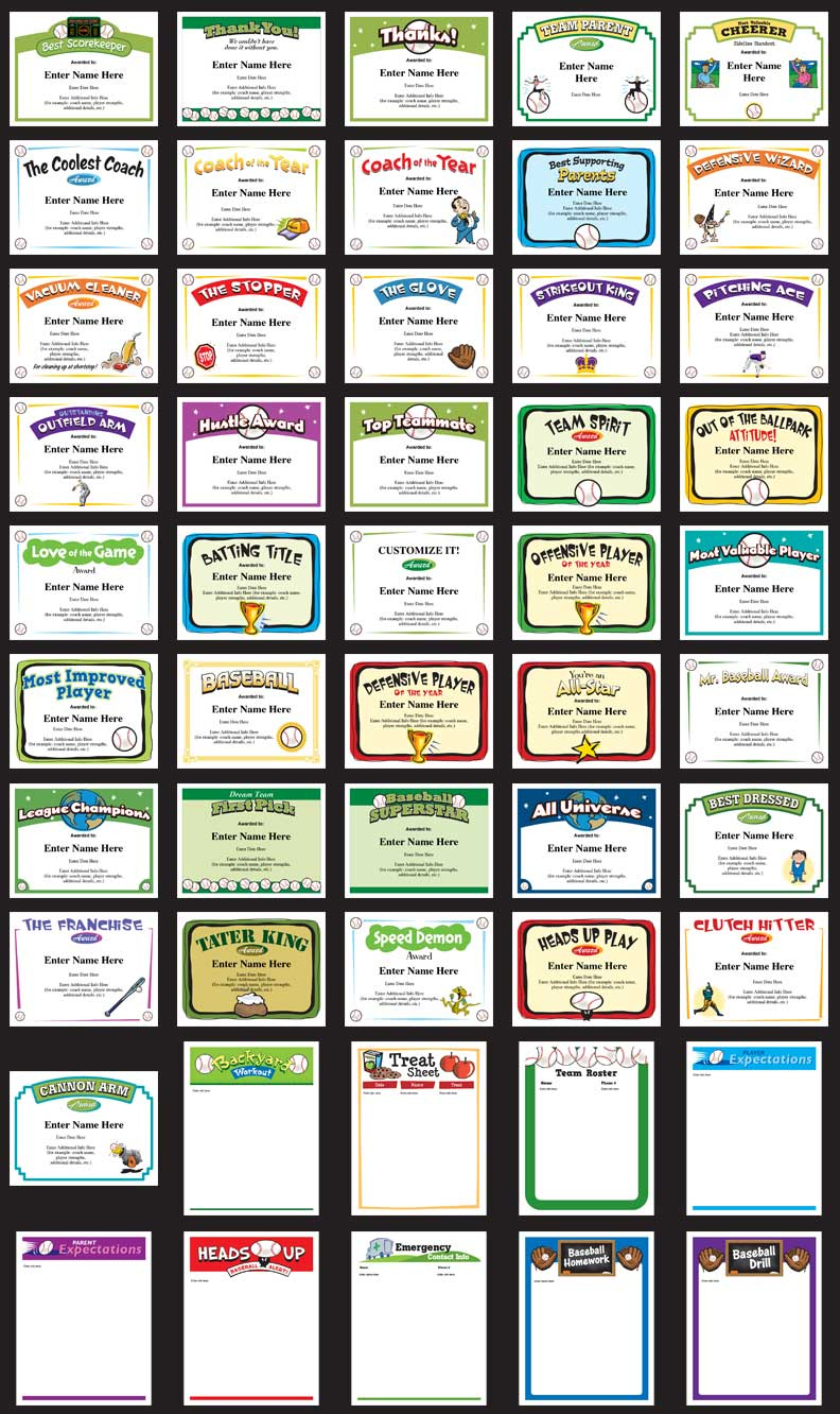 Baseball Certificates - Free Award Templates with regard to Free Printable Baseball Certificates