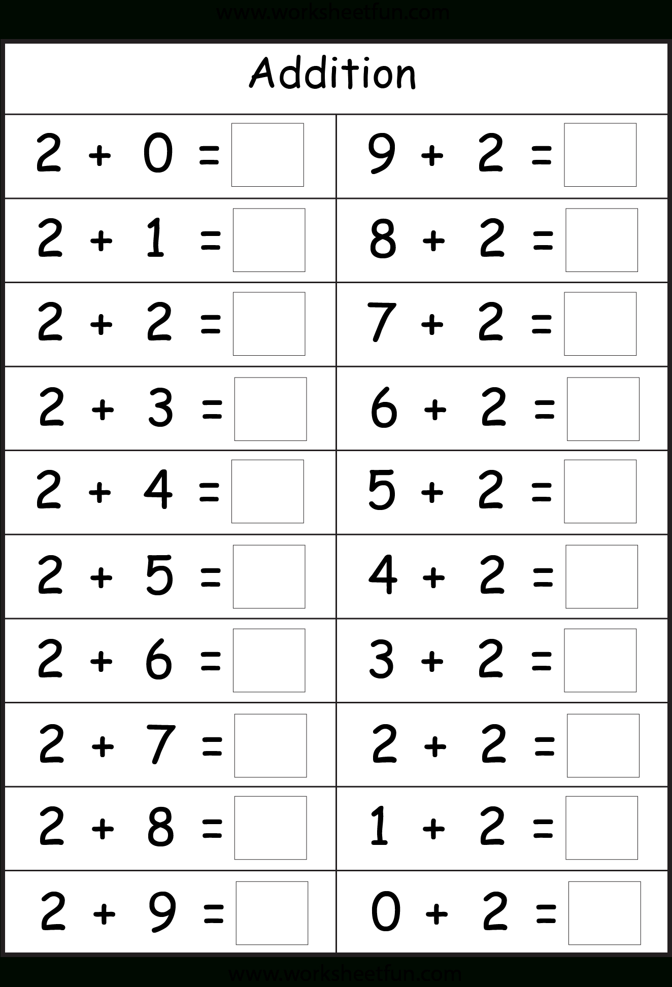 Basic Addition Facts – 8 Worksheets / Free Printable Worksheets with regard to Free Printable Simple Math Worksheets