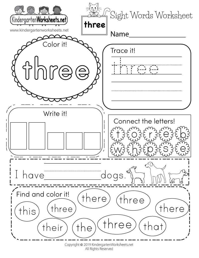 Basic Sight Words Worksheet - Free Printable, Digital, &amp;amp; Pdf with regard to Free Printable Kindergarten Sight Words