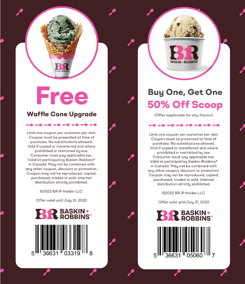 Baskin Robbins Canada Has New Promotional Coupons Available For with Free Printable Scoop Away Coupons