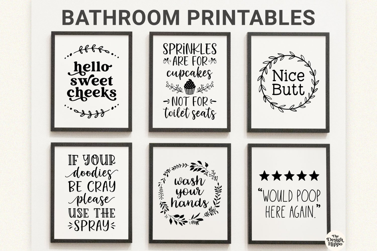 Bathroom Wall Art Printables - Set Of 6 Funny (1347999) for Free Bathroom Printables